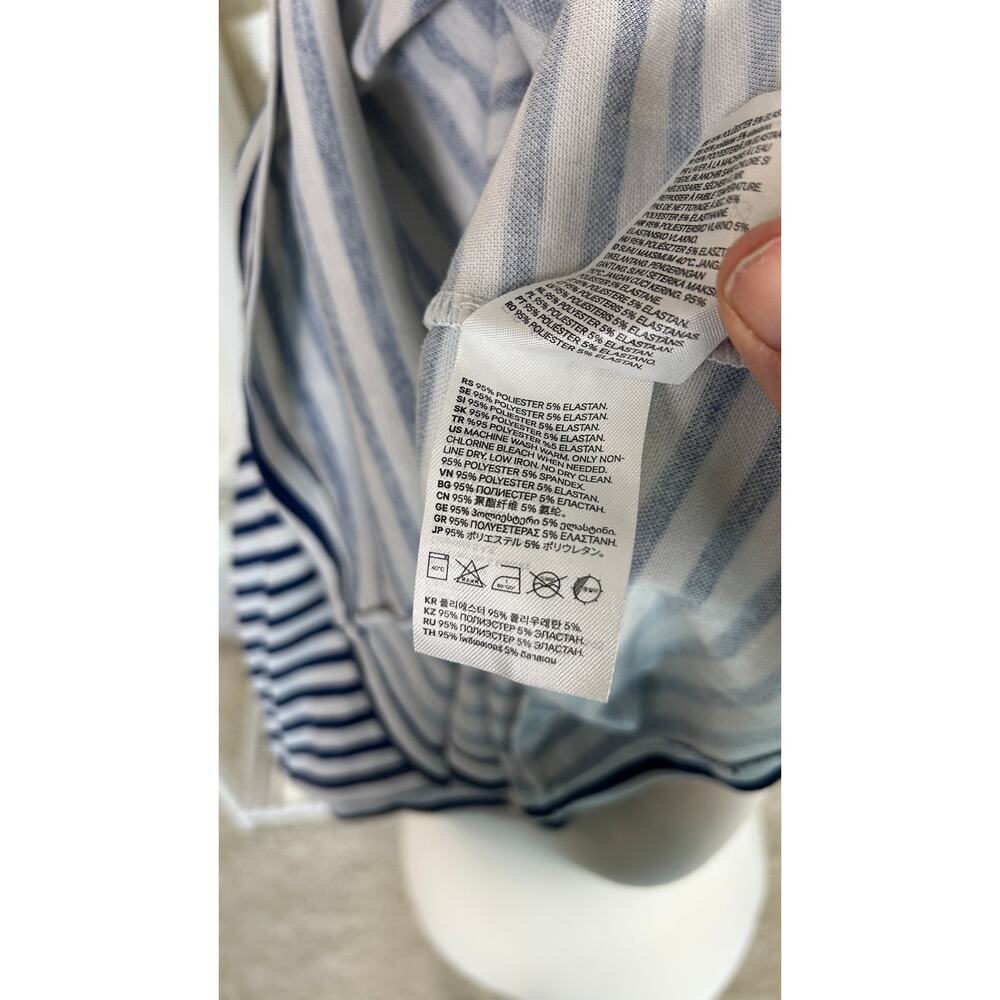 Divided by H&M Women's Size 8 Navy & White Striped Skater Tank Dress #0367 - Picture 8 of 11